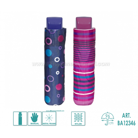 OMBRELLO DONNA PIEGHEVOLE MAN. PERLETTI BASIC 12346