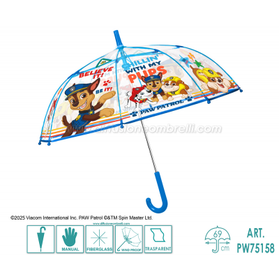 OMBRELLO PAW PATROL LUNGO MAN. ART. 75158