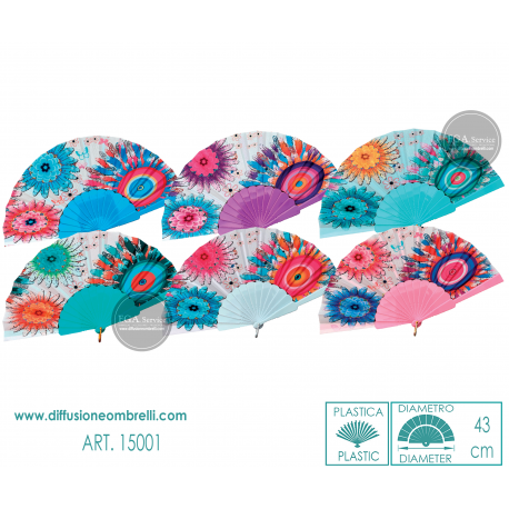 VENTAGLIO IN PLASTICA E TESSUTO DISIGUAL ART. 15001