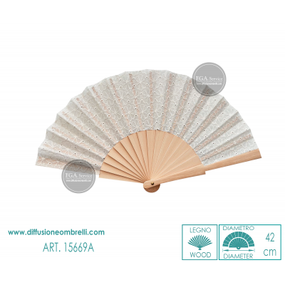 VENTAGLIO LEGNO E PIZZO SANGALLO ART. 15669A