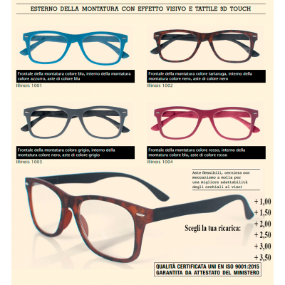 RICARICA MODELLO ILLINOIS 4 PZ PER DIOTTRIA A SCELTA