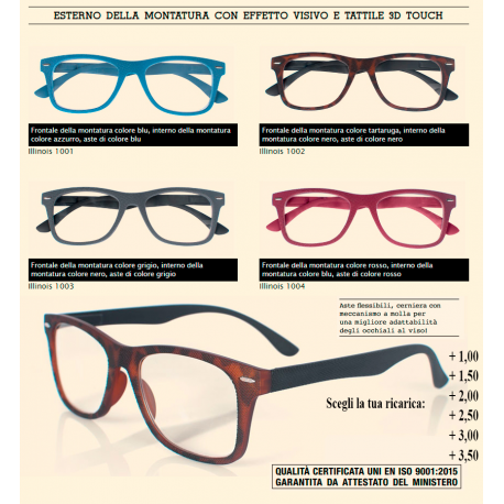 RICARICA MODELLO ILLINOIS 4 PZ PER DIOTTRIA A SCELTA