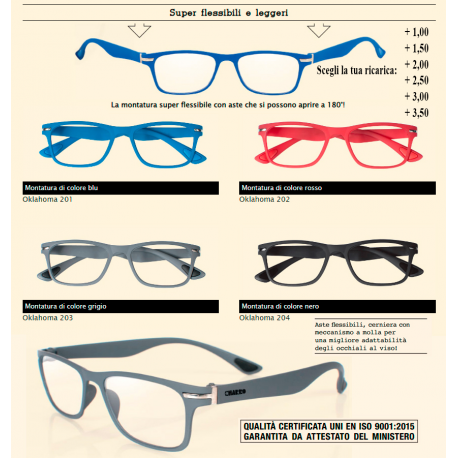 RICARICA MODELLO OKLAHOMA 4 PZ PER DIOTTRIA A SCELTA