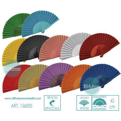 VENTAGLIO BIFACCIALE LEGNO COLORE UNITO ART.156005