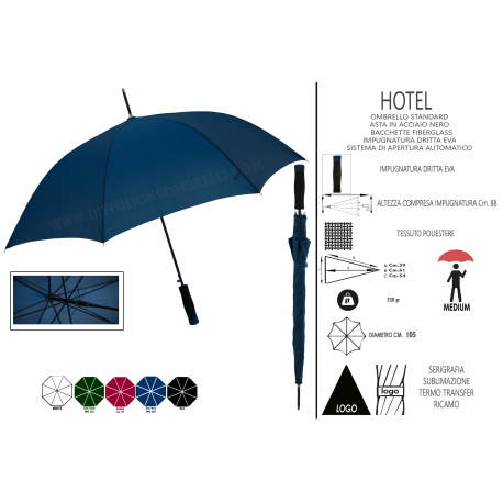 HOTEL- OMBRELLO CLASSICO PROMOZIONALE PERSONALIZZATO