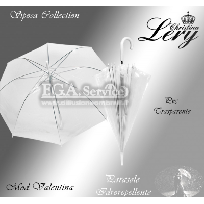 Ombrelli da Sposa Bianco Trasparente Art. VALENTINA