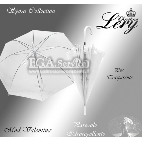 Ombrelli da Sposa Bianco Trasparente Art. VALENTINA